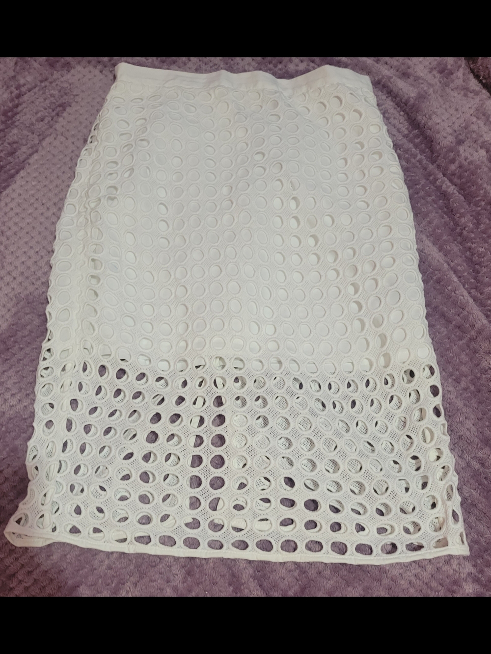 Banana Republic White Eyelet MIDI Pencil Skirt